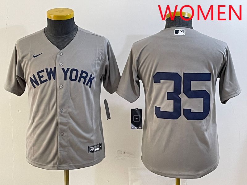 Women New York Yankees #35 No Name Grey Game 2025 Nike MLB Jersey style 7